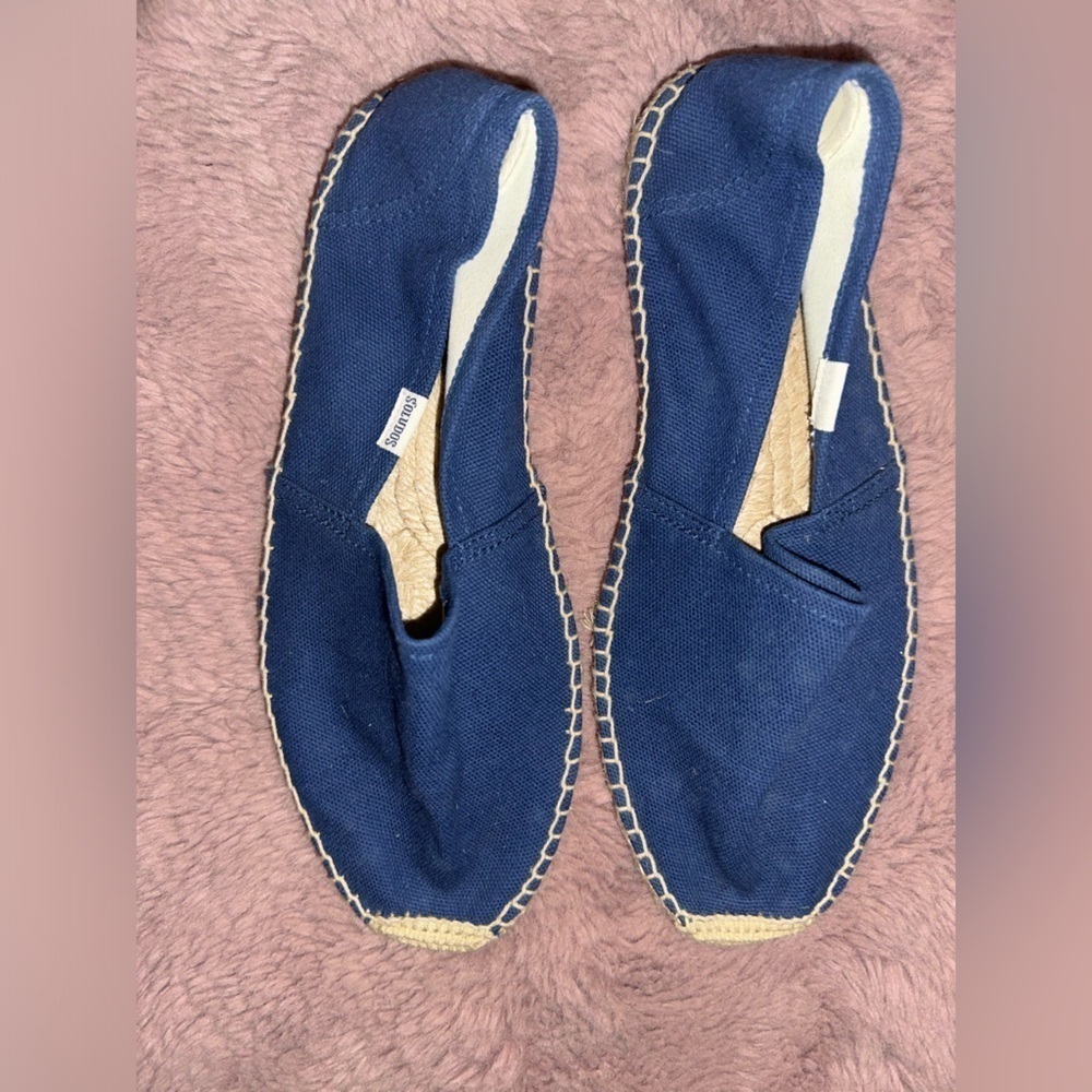 Soludos women’s espadrille blue slip on flats 9.5 vacation spring summer - Picture 2 of 11